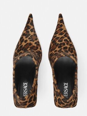 VERSACE Leopard Slice Ankle Boots